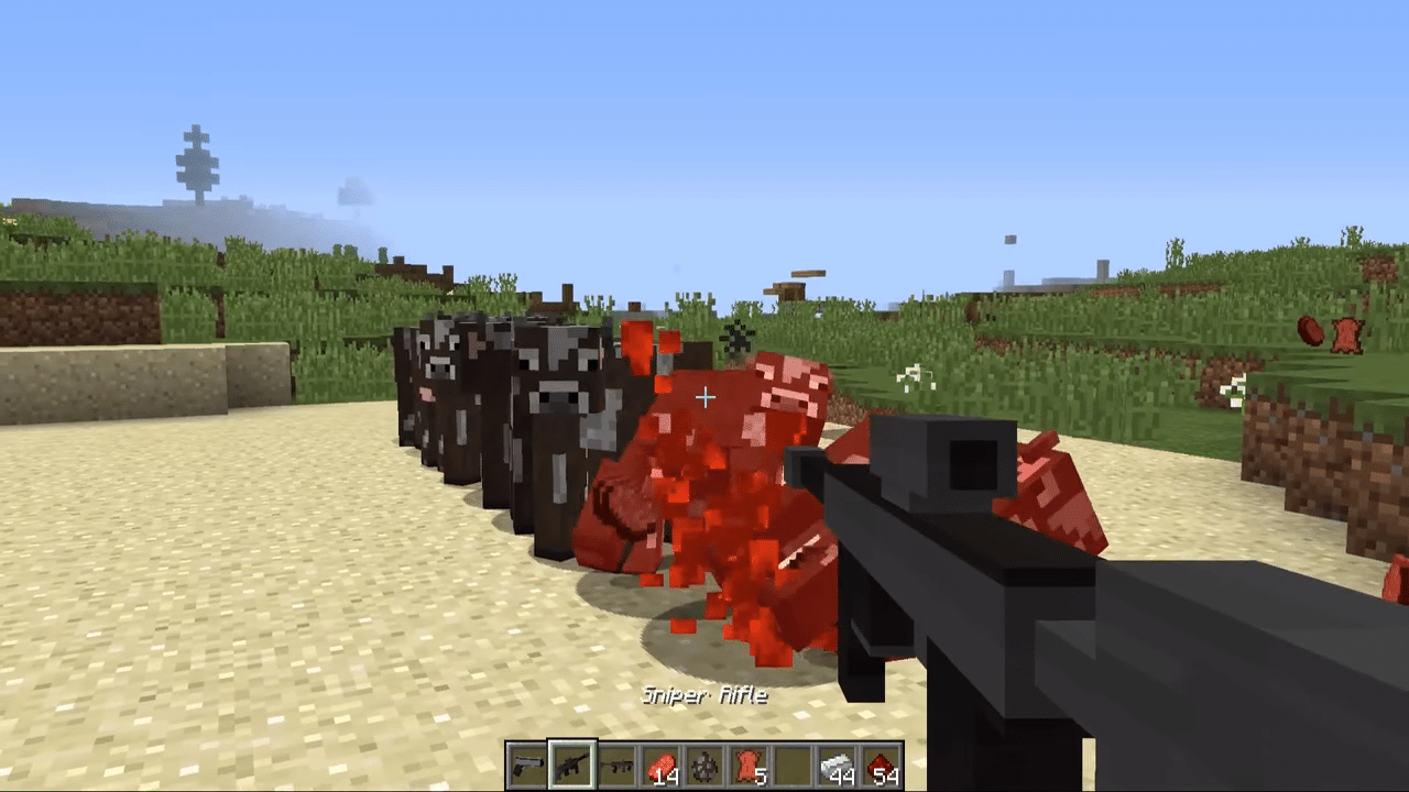 minecraft gun command 3d machine gun