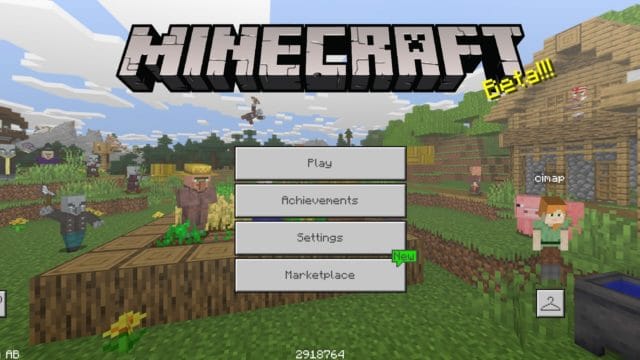Minecraft Bedrock Homescreen