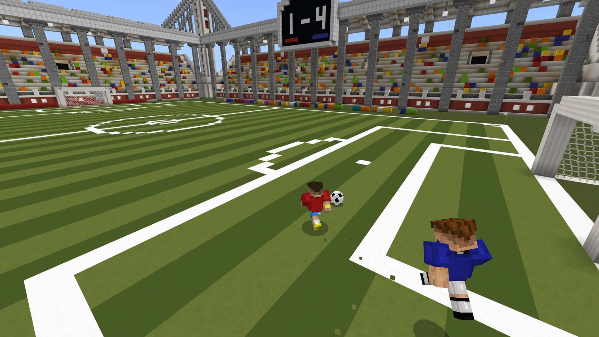 Minecraft SOCCER MAP - Play football as Ronaldo or Messi