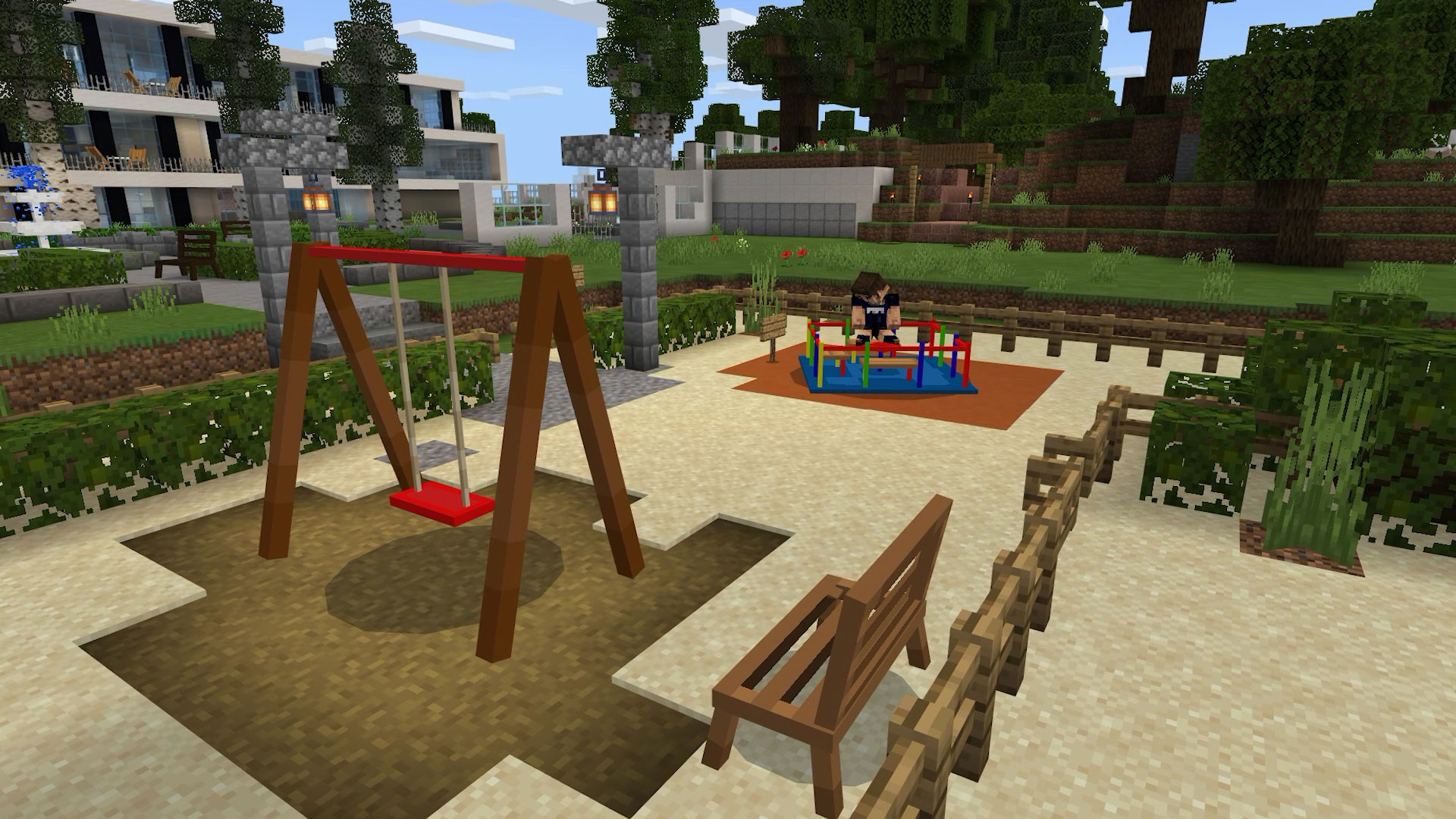 Outdoor Minecraft Furniture - Minecraft Bedrock Map