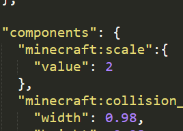 Minecraft behavior scale component