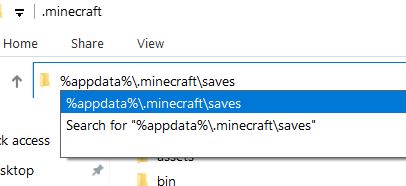 minecraft saves folder