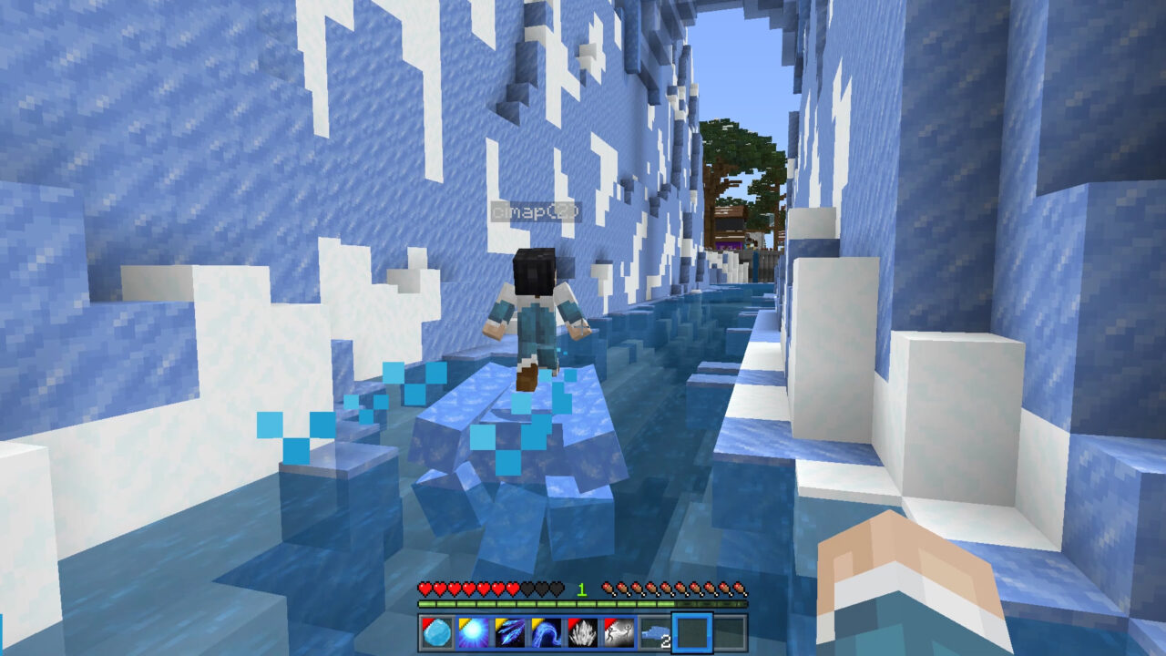 Waterbender using ice boat Minecraft