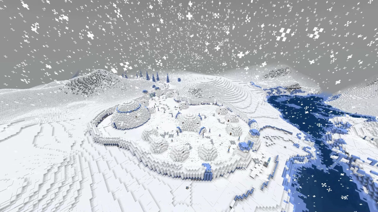 Igloo at the north pole in Minecraft